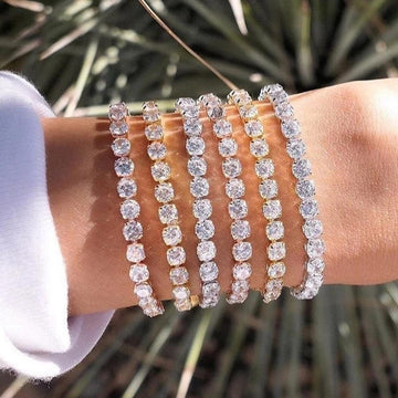 AMAZING Shiny AAA+ Cubic Zirconia Simulated Diamonds Chain Crystal Women's Dazzling Tennis Bracelets - The Jewellery Supermarket